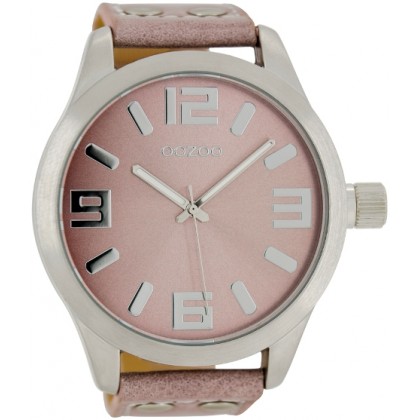 OOZOO Timepieces 51mm Pink Leather Strap C1008